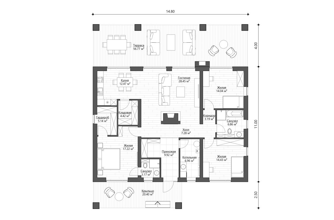 Клиентское решение 4 - 134 м²
