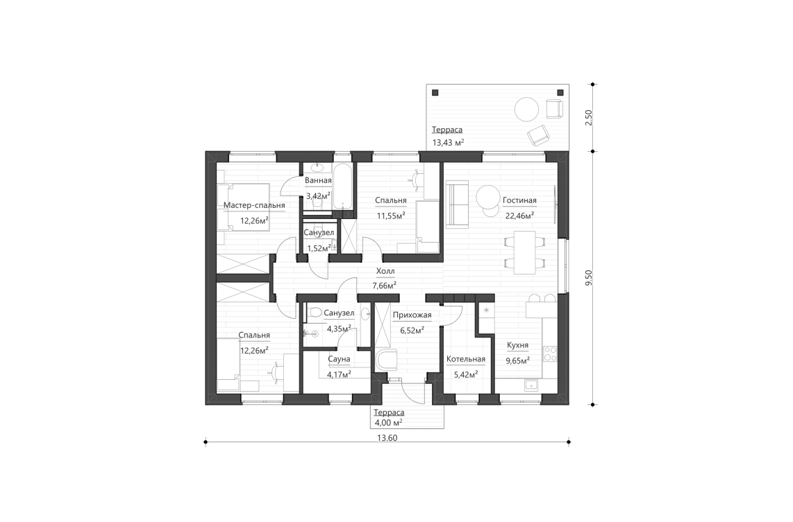 Планировочное решение 101 м²