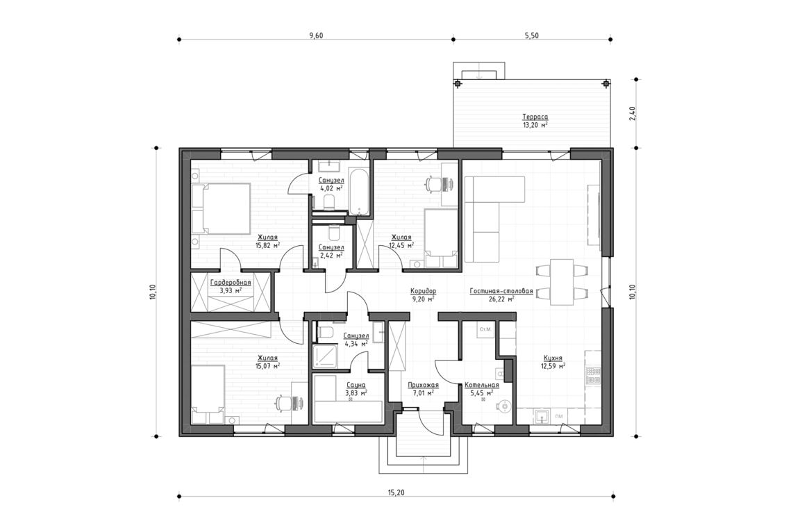 Клиентское решение 2 - 122 м²