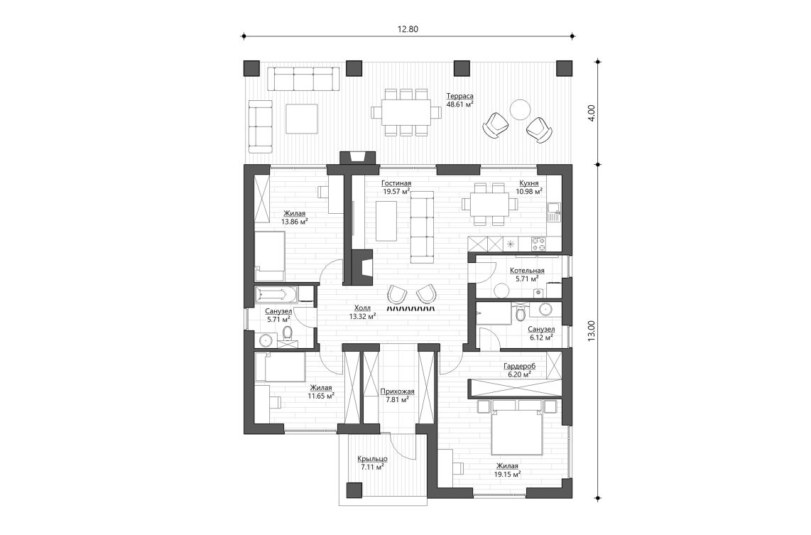 Клиентское решение 2 - 120 м²