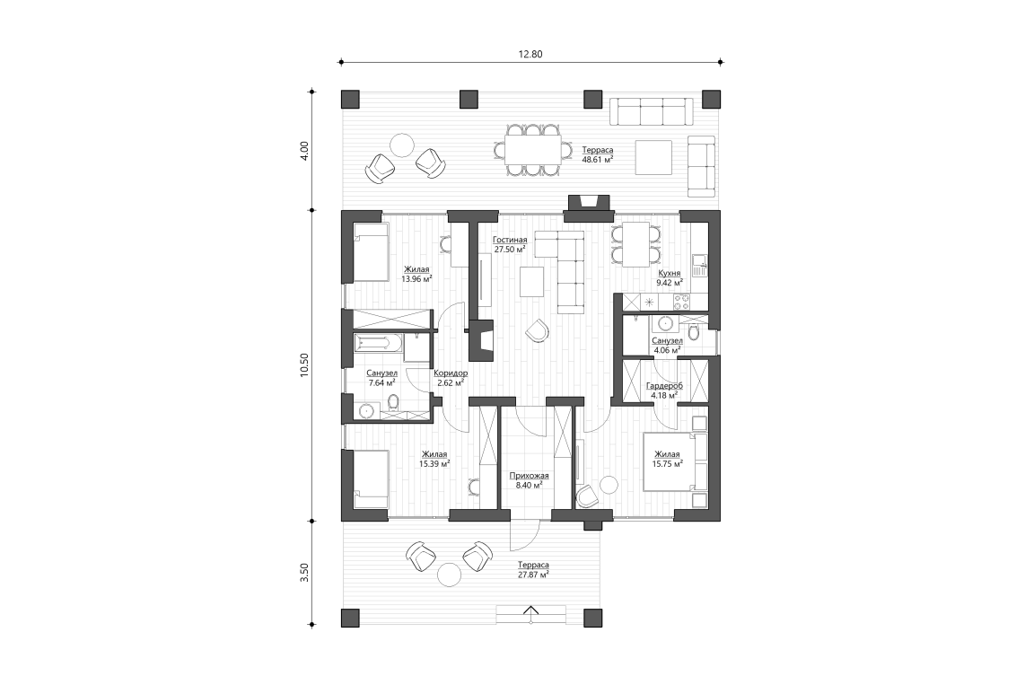 Планировочное решение 109 м²