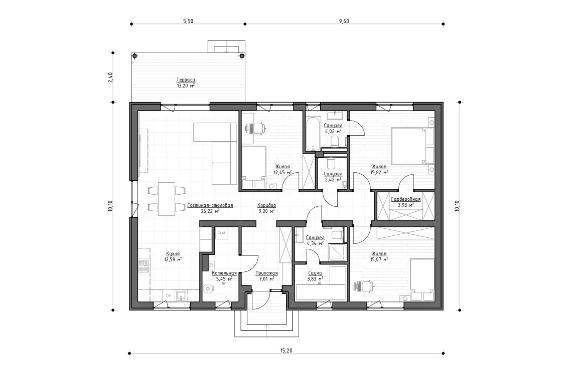 Клиентское решение 2 - 122 м²