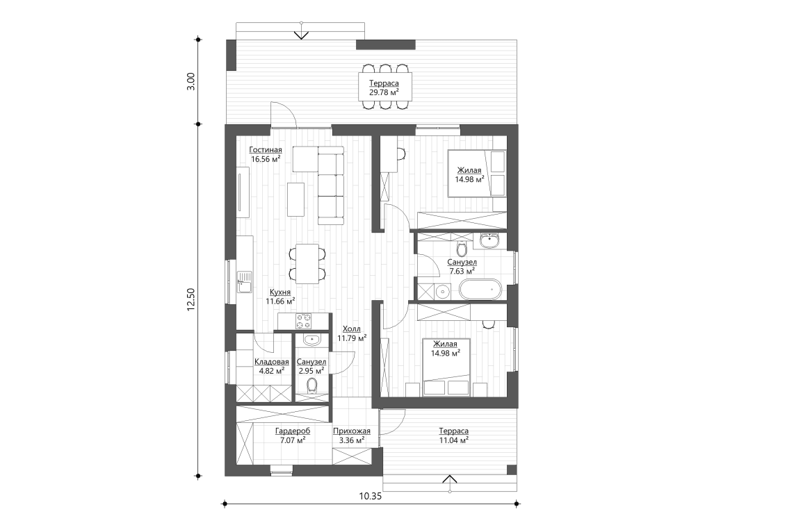 Планировочное решение 96 м²