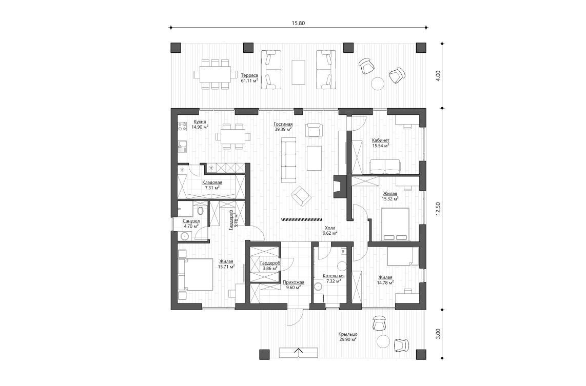 Клиентское решение 6 - 164 м²