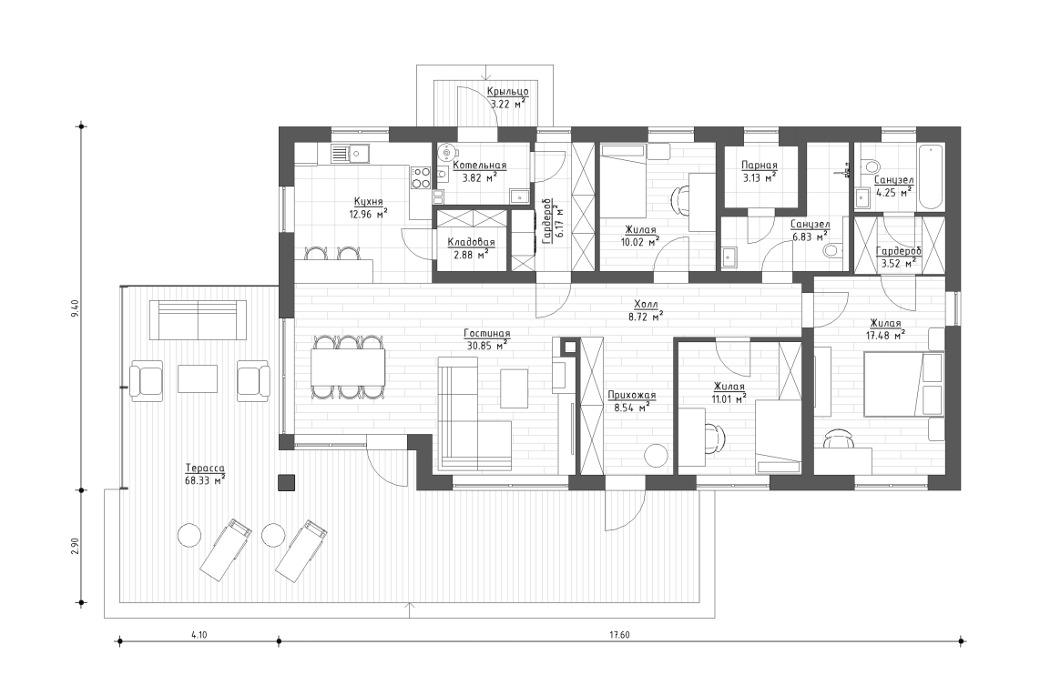Планировочное решение 130 м²