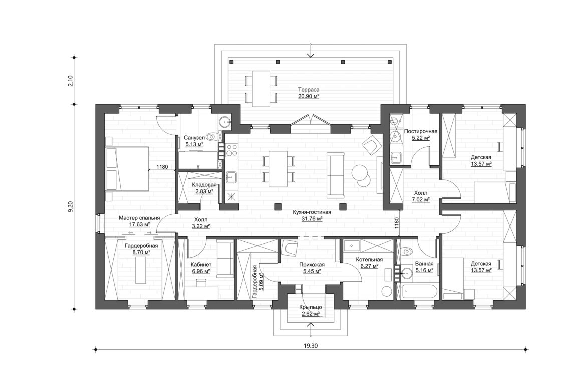 Планировочное решение 137 м²