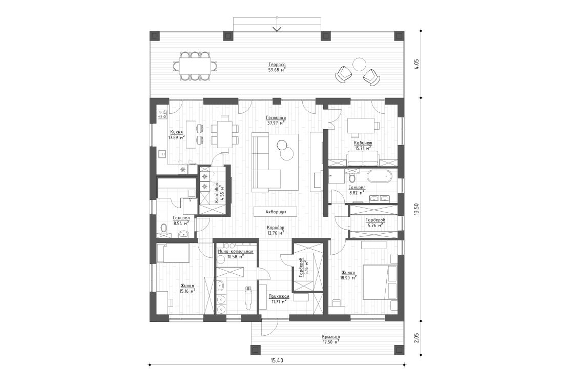 Клиентское решение 1 - 174 м²