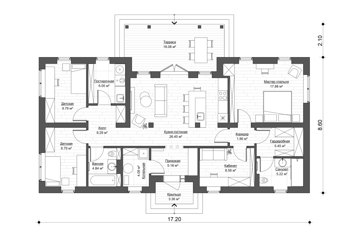 Планировочное решение 112 м²