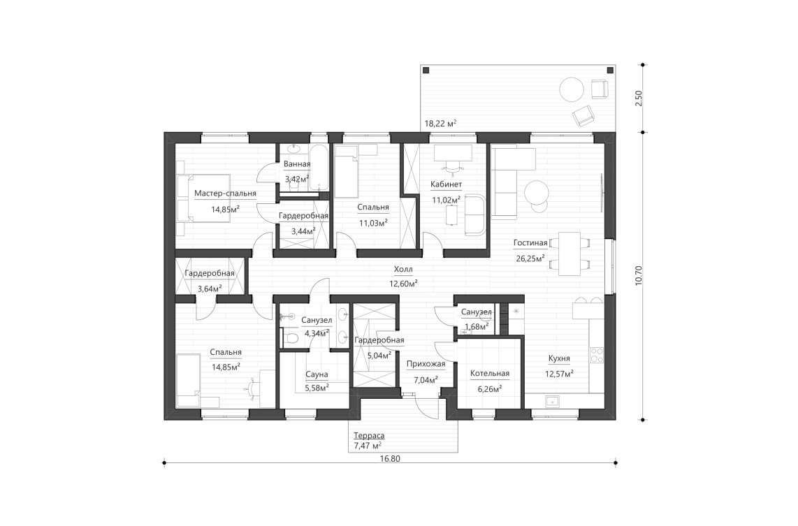Планировочное решение 144 м²