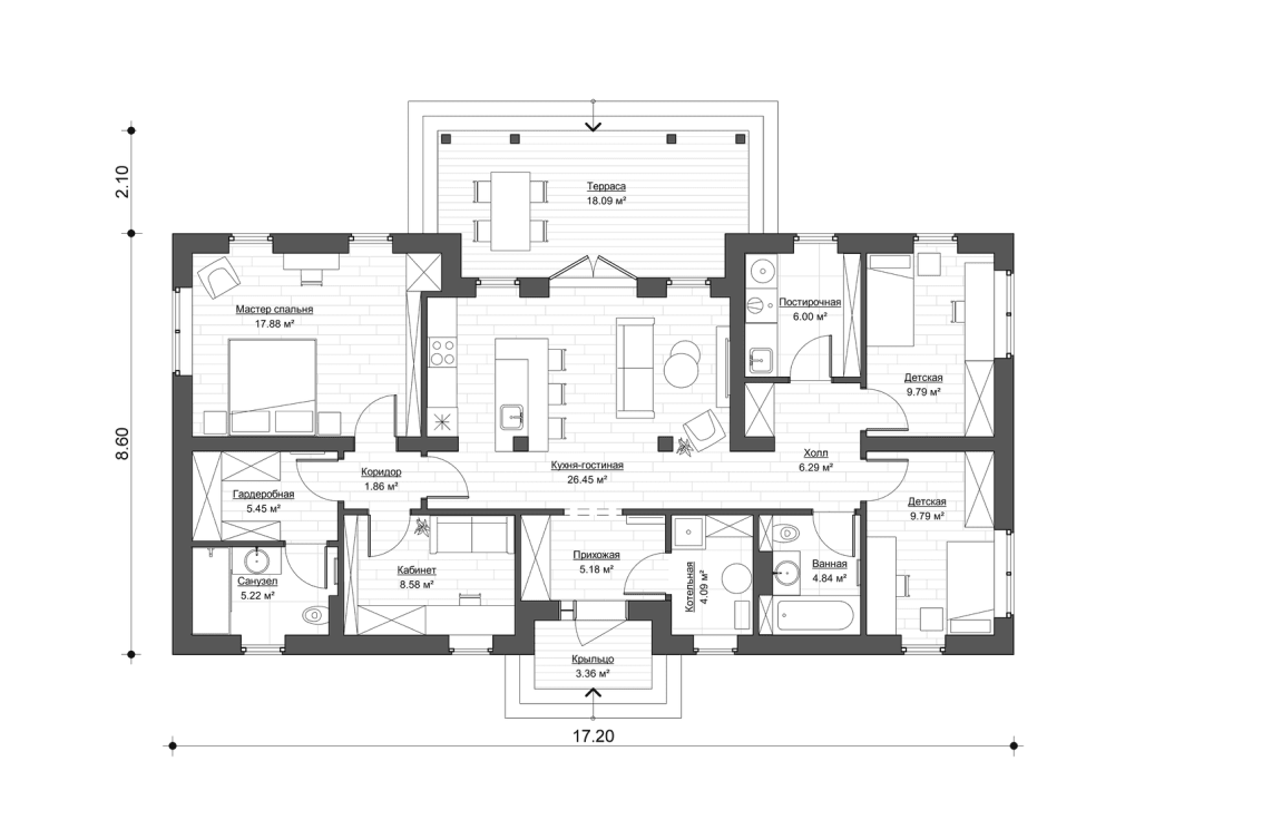 Планировочное решение 112 м²