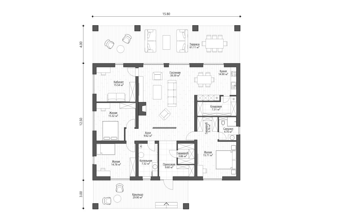 Клиентское решение 6 - 164 м²