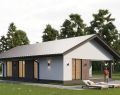 Кварцит с двускатной кровлей 64 м²